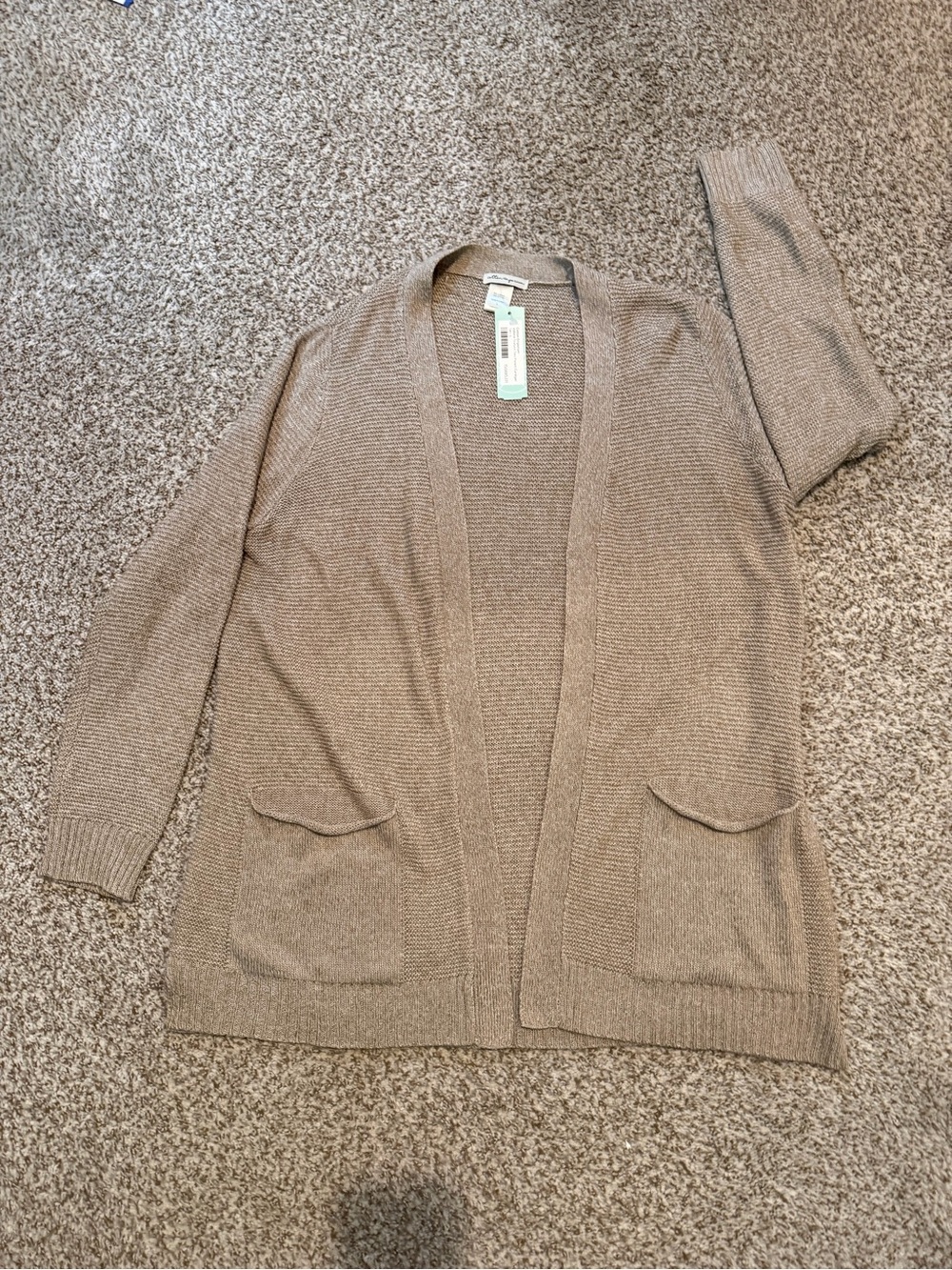 Large Tab Open-Front Women’s Cardigan Sweater by Cotton Emporium